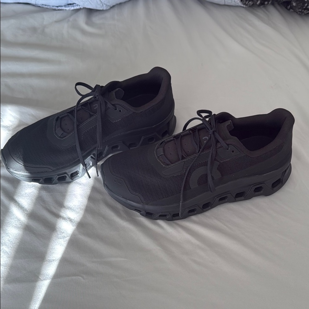On Running Black Athletic Shoes for Everyday Comfort. Worn 1 time for 5 min walk